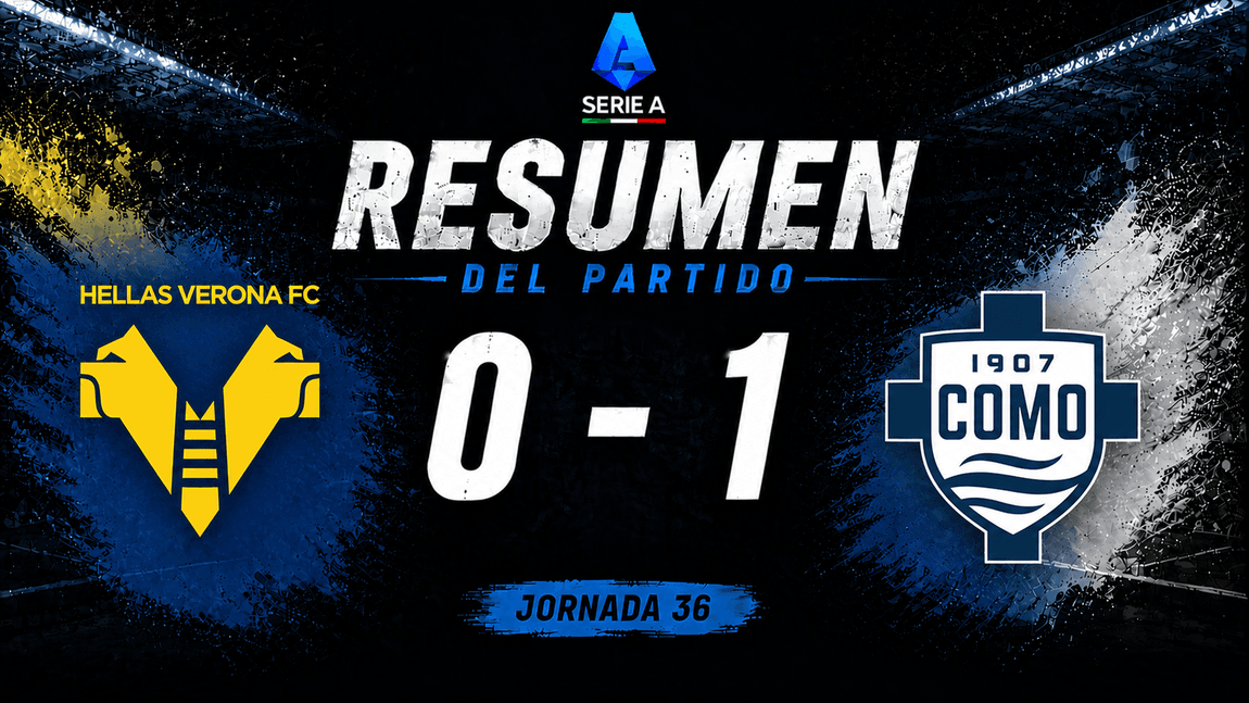 Portada de Hellas Verona 0-1 Como: crónica de la jornada 36 en la Serie A